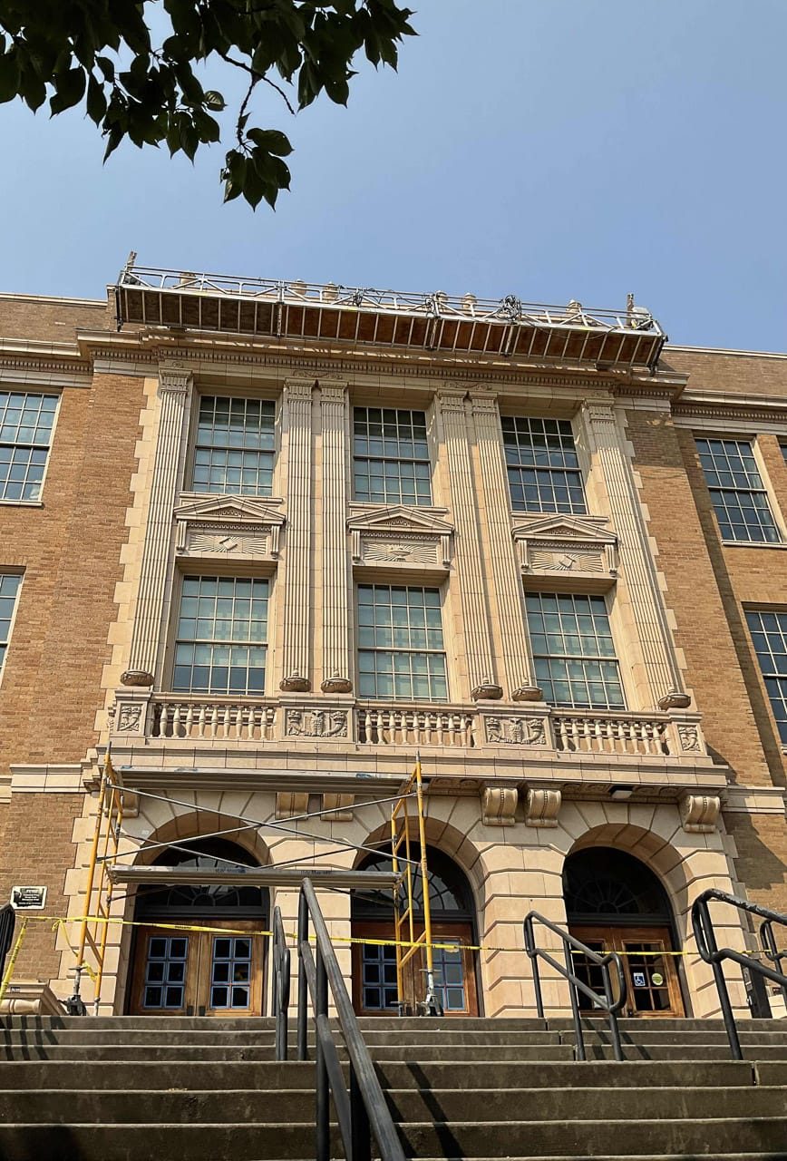 Roosevelt High School historic masonry restoration by Rife Masonry