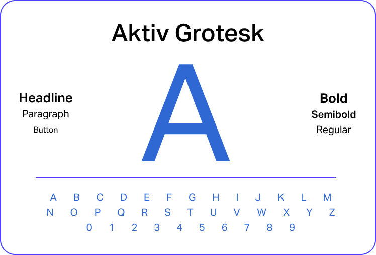 Legacy Painting typography showcase with blue letter A and full character set