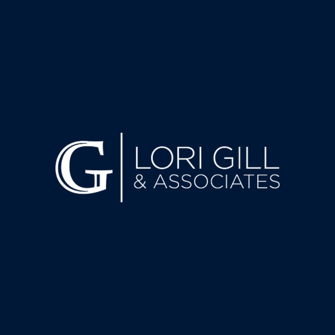 Lori Gill & Associates logo on dark blue background