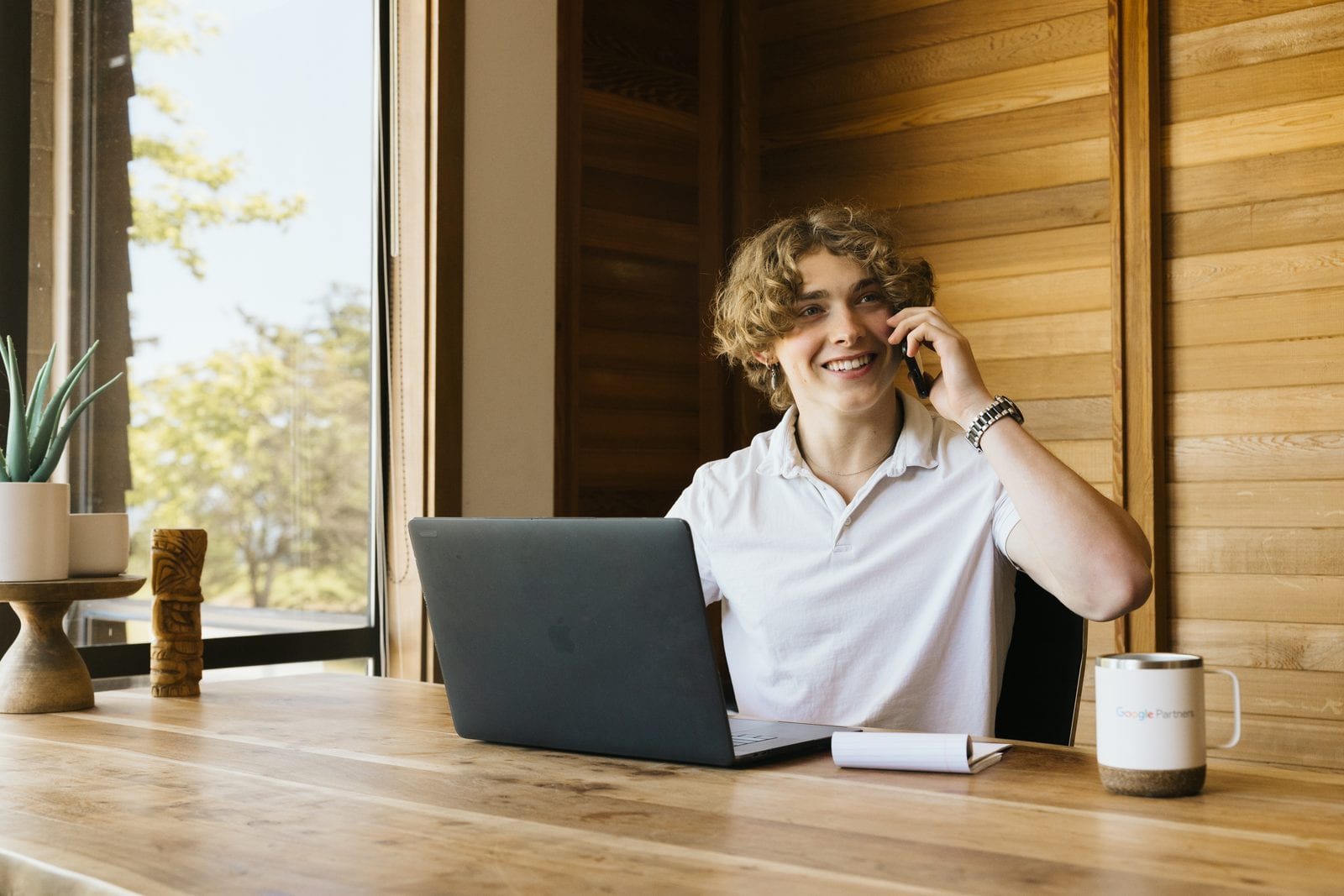 Team member on a client call