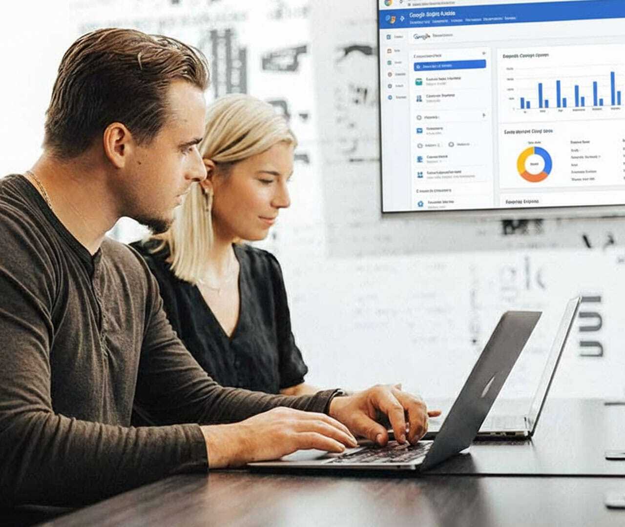 Digital marketing team reviewing Google Ads campaign performance for Treasure Valley businesses